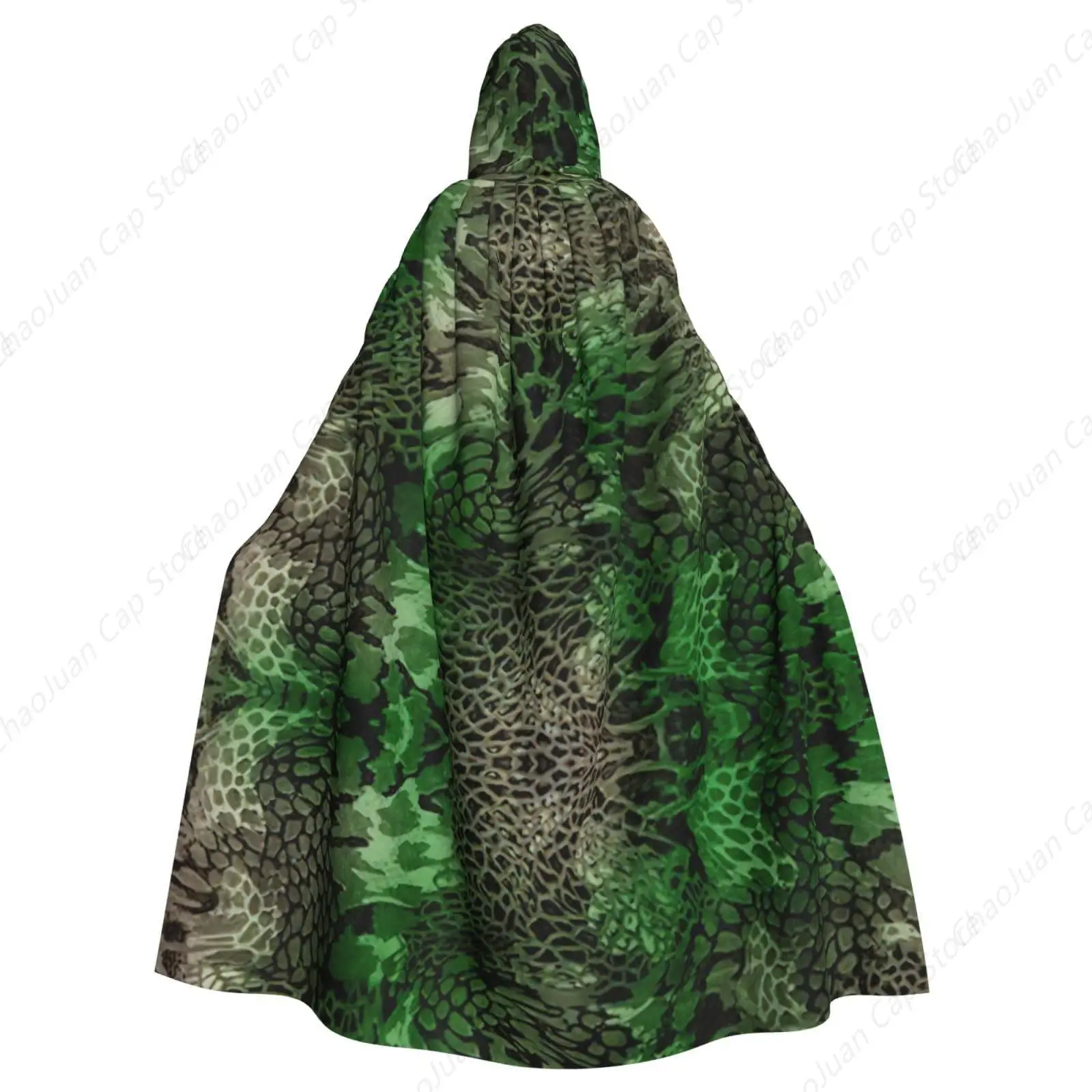 Green Snake Print Adults Hooded Cloak With Halloween Christmas Witch Cape Robe Costume Party Supplies ?