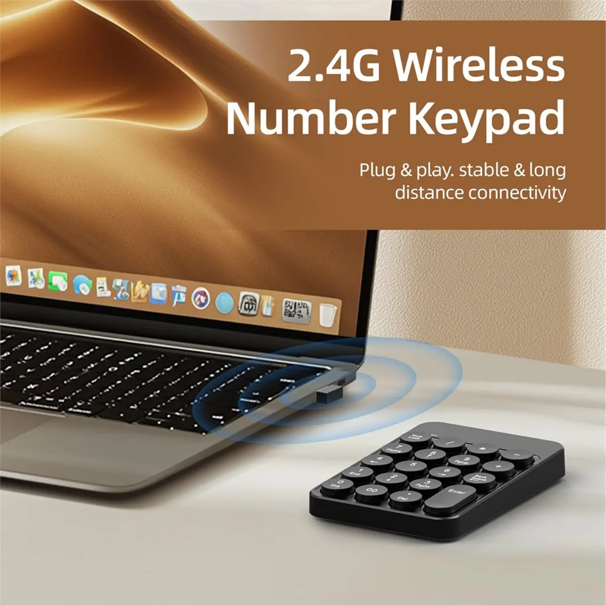 Y96A 2.4G Wireless BT Numeric Keyboard 19 Keys Mini Digital Number Pad Keypad Accounting Bank Keypad for PC Laptop Notebook