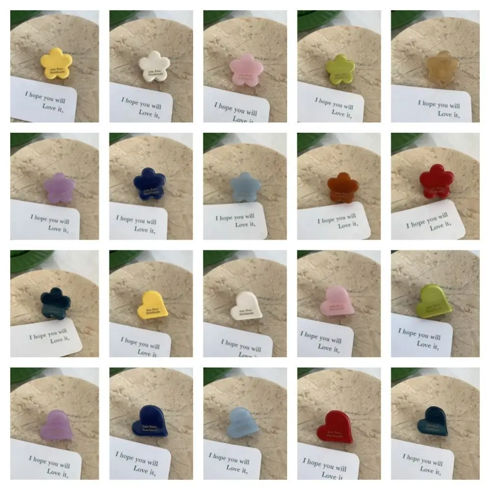 Love Flower Hair Clip Headwear Small Grab Clip Acetate Mini Hair Claw Acetic Acid Hairpin Geometry Heart Hair Clip Female