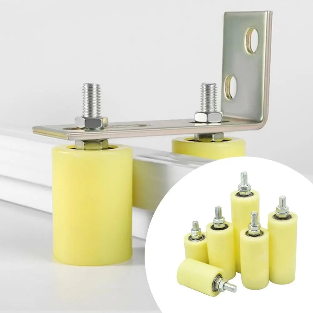 Durable Nylon Slide Gate Guide Roller Plastic Double Bearing Gate Assembly Support Thickened Bearing Guiding Wheels Sliding Gate