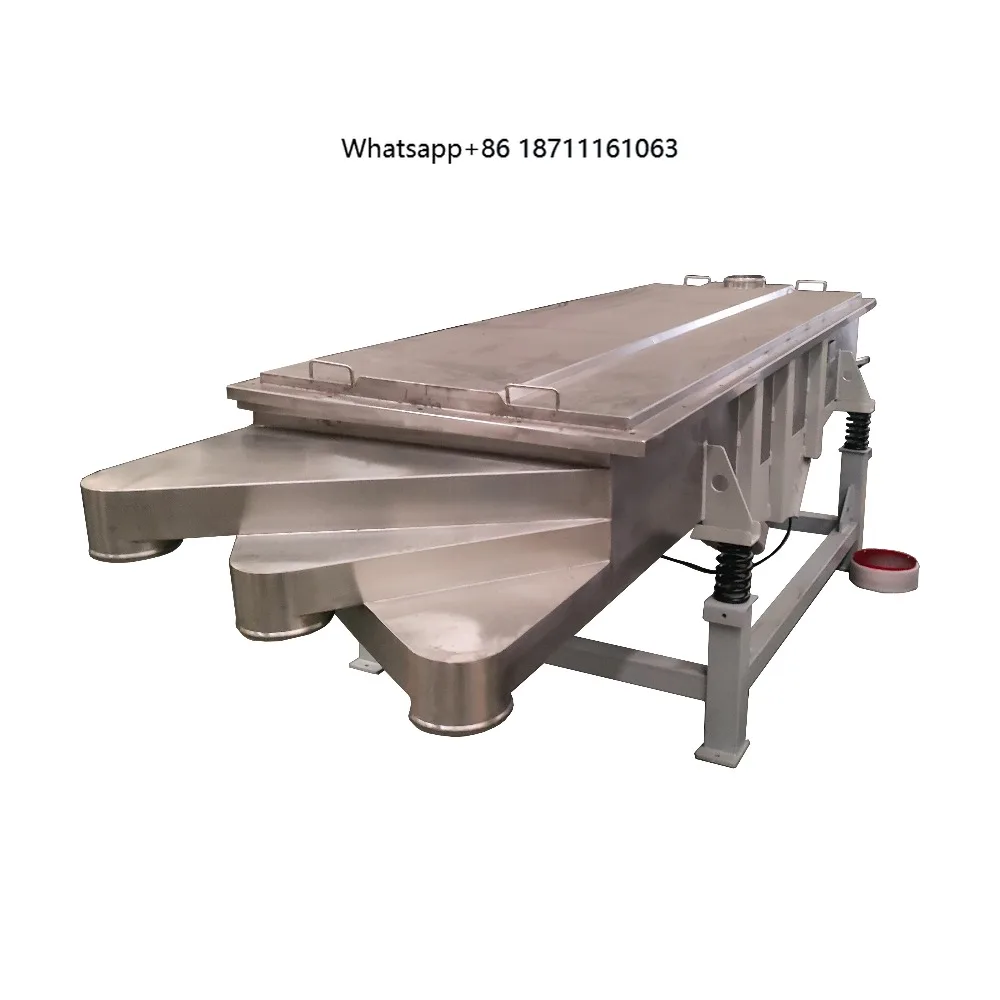 High-efficiency linear vibrating screen for rice and black bean sorting, multifunctional double-layer linear screening machine