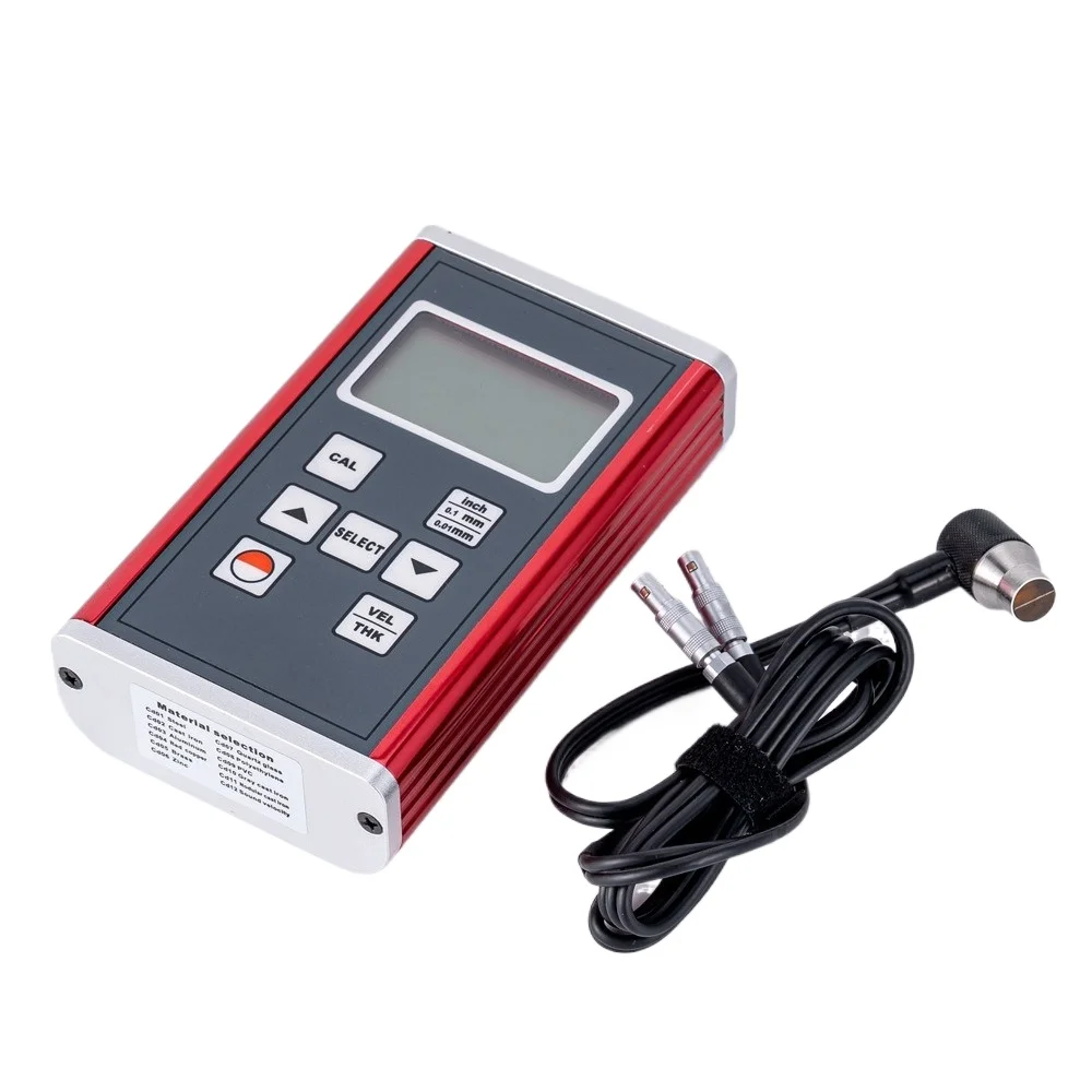 Digital display 0.75mm~ 400mm ultrasonic thickness gauge handheld metal steel plate plastic thickness test