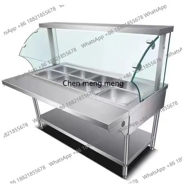 

Commercial fast food insulation table Anti-dry burning canteen Hot food sales table Stainless steel insulation dining car