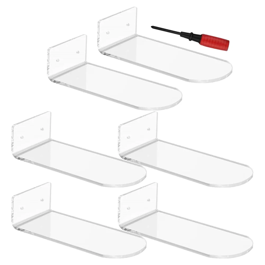 6 Pcs Shoe Rack for Wall Floating Bracket Display Stand Acrylic Metal Clear Racks Sneaker Shelf