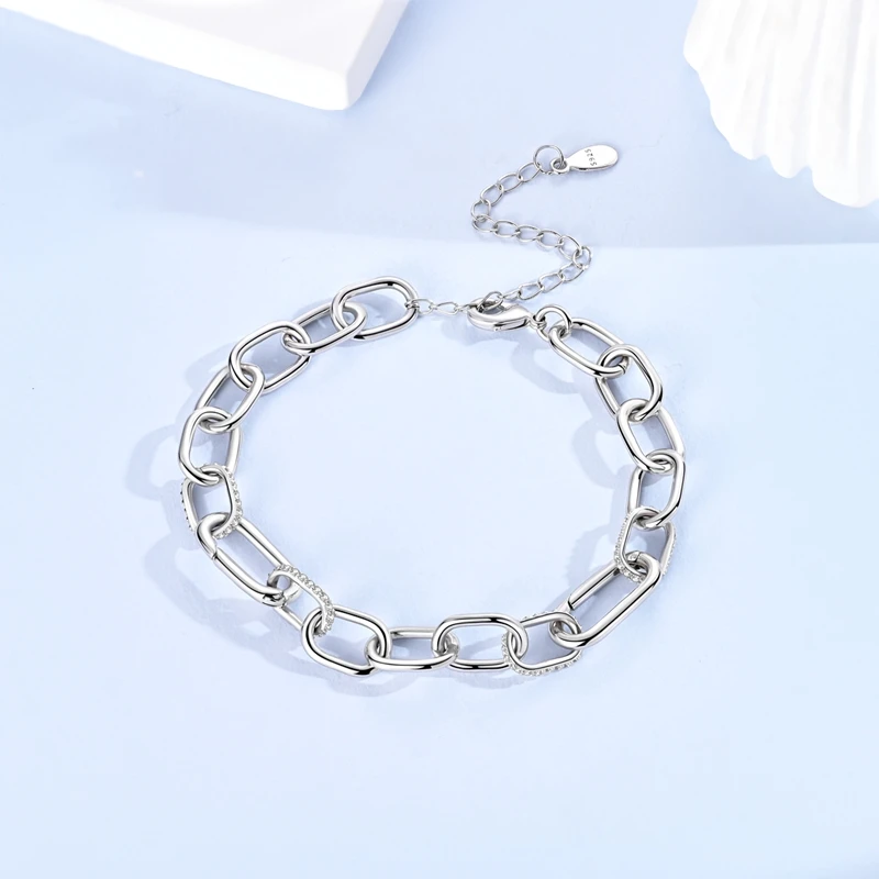 Original Bracelet 925 Sterling Silver Basic Braided Chain Buckle Bracelet For Women's DIY Charms Bracelet Fashion Jewelry Gifts