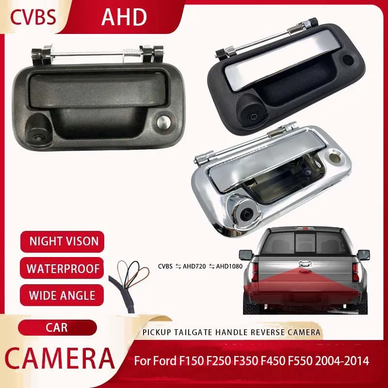 AHD 1080P Car Tailgate Liftgate Trunk Handle Rear View Backup Camera For Ford F150 F250 F350 F450 F550 2004-2014 2013 2012 2011