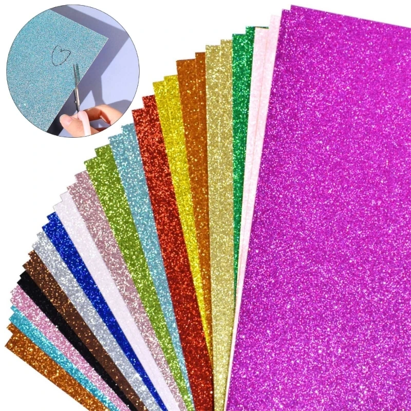 

36pcs Glitter Paper DIY Craft Gold Powder Handmade Paper For Scrapbooking Folding Paper Wedding Party Supplies