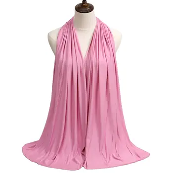 新澤西女士穆斯林齋戒月時尚莫代爾棉針織頭巾,高品質純色柔軟長非洲圍巾 10 最佳銷售 摩洛哥頭巾 - №10