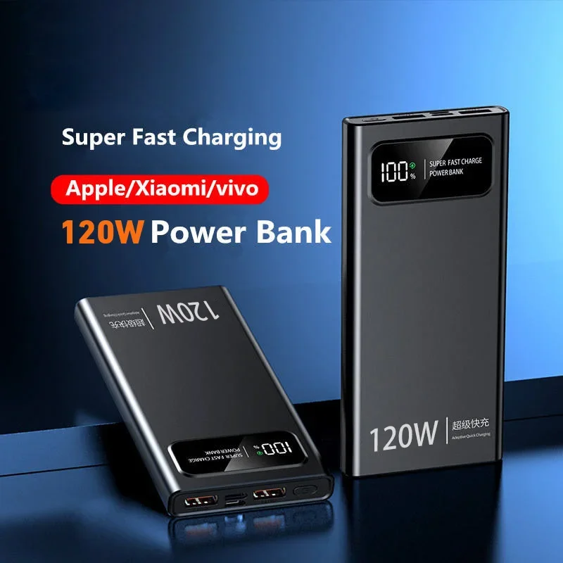 Xiaomi 120W Power BankSuper Fast Charging 200000mAh Ultralarge capacità per batteria esterna di alimentazione Mobile per Iphone Xiaomi Vivo