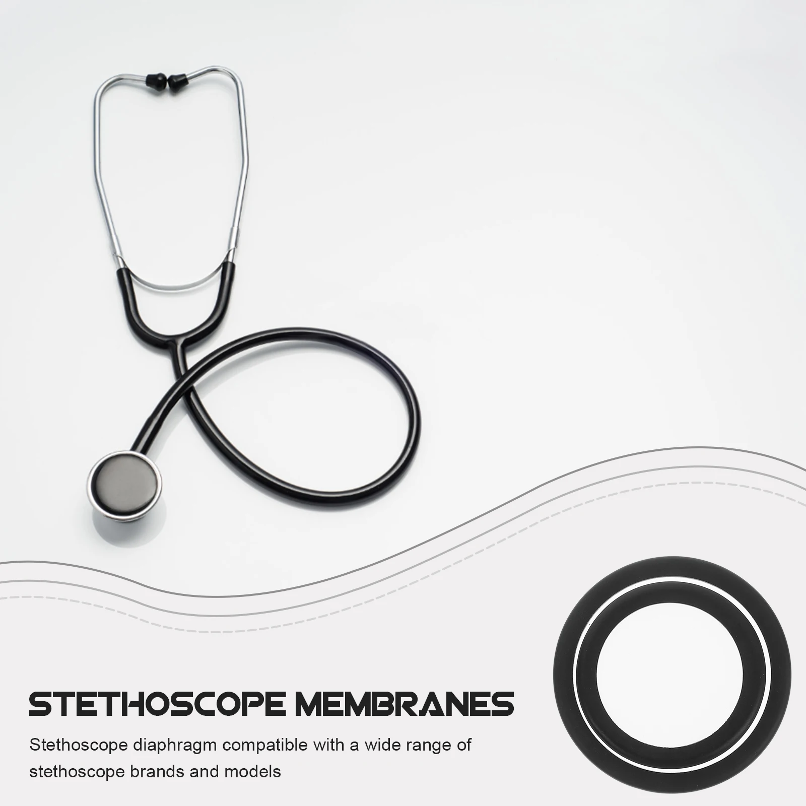 2Pcs Bell Cover for Stethoscope Replacement Flexible PVC Diaphragm for Clear Sound Transmission Stethoscope Parts