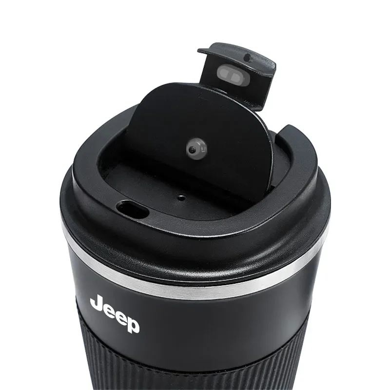 Stainless Steel Coffee Thermos Mug Car Vacuum Flask Travel Thermal Cup for JEEP Wrangler Grand Cherokee Compass Renegade JK JL