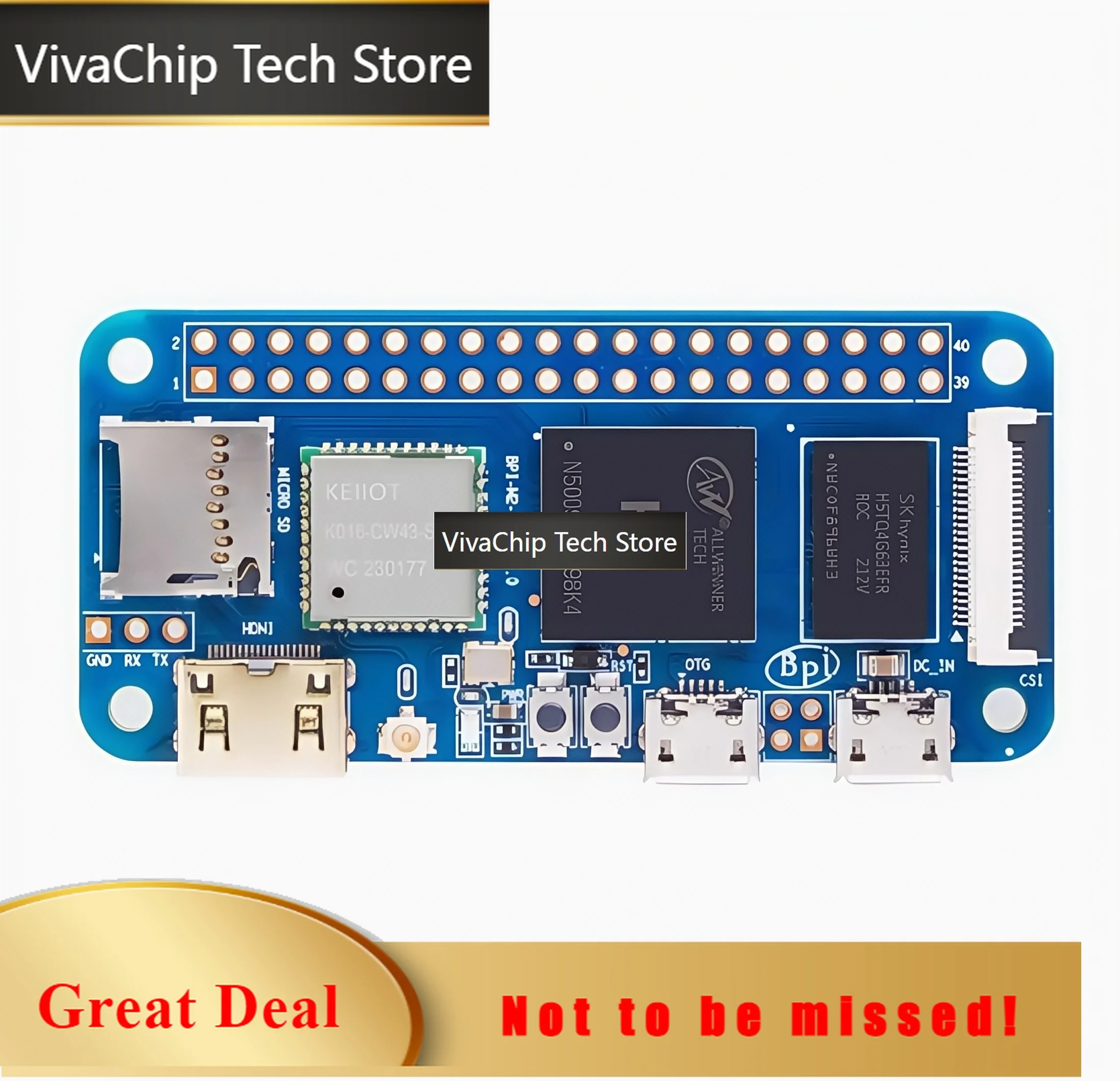 VivaChip TechBanana Pi BPI-M2 Zero Development Board Allwinner H3 Quad-core Open Source Motherboard Compatible With Raspberry Pi
