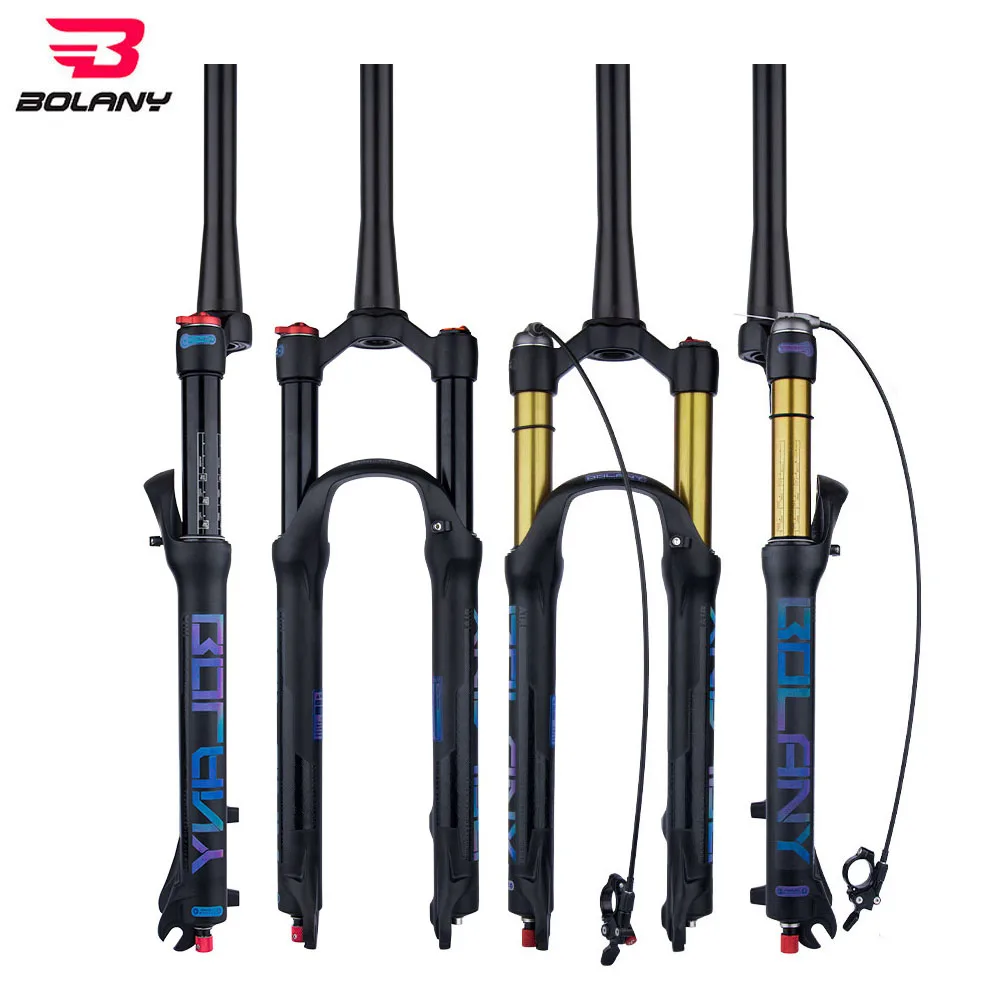 

Bolany Bicycle Air Fork Rebound Adjustment MTB Suspension 26/27.5/29 Straight/Tapered RL/LO Mountain Fork For Bike Quick Release