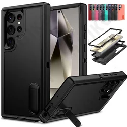 Case For Samsung Galaxy S24 S23 FE Ultra Plus S25 A54 A53 A14 A15 4G 5G Heavy Duty Rugged Protective with Kickstand Cover