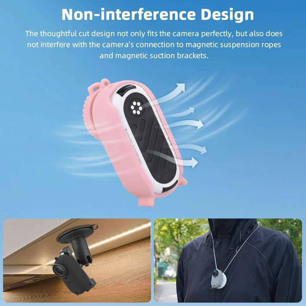 BRDRC Body Silicone Protective Case Protection Cover for Insta360 GO 3S/GO 3 Anti-Scratch Dustproof Camera Shell Soft Accessory