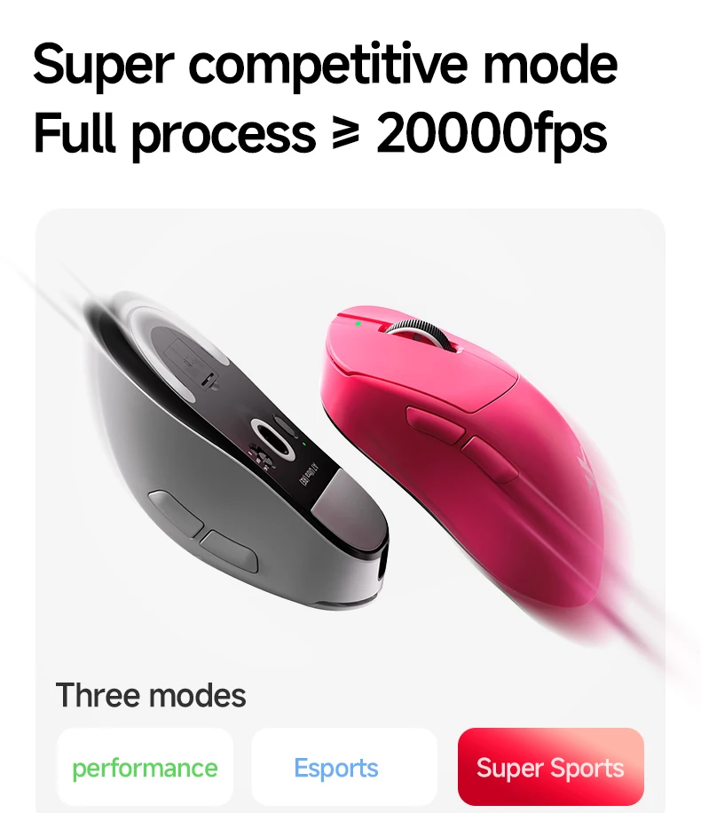 MCHOSE A7 Ultra RE E-sports Gaming Mouse Tri-mode Wireless Dual 8K