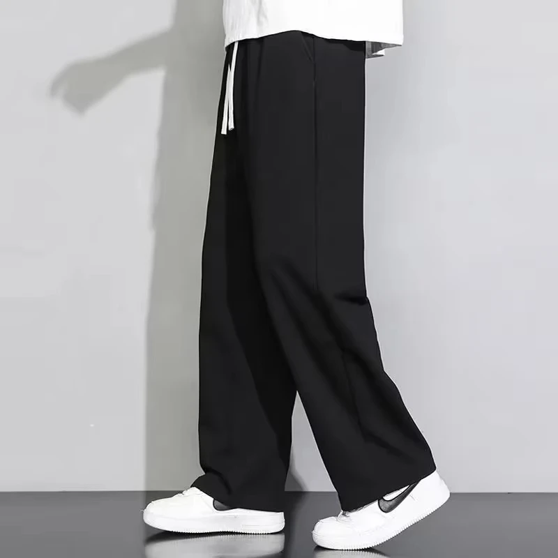 

Men's loose casual pants, seasonal trend drawstring wide leg pants, comfortable fitness pants streetwear pants vintage