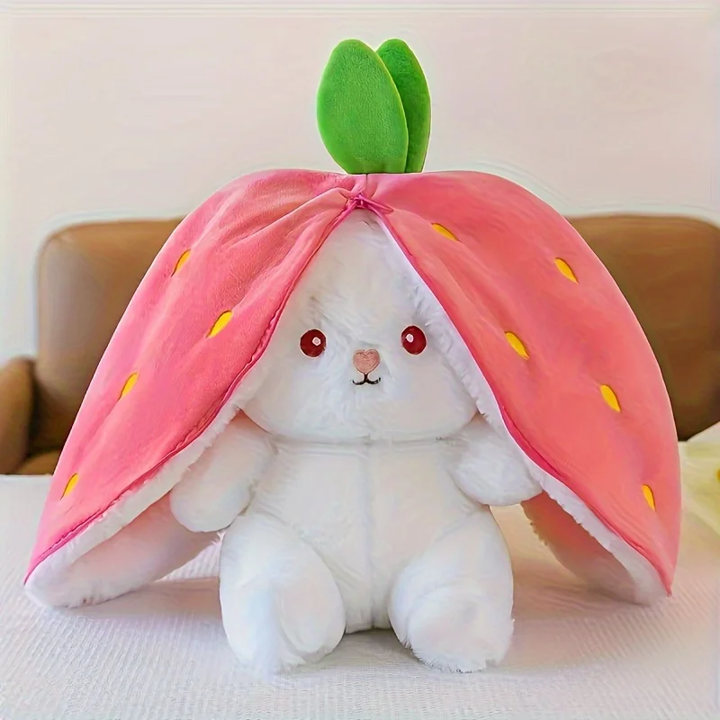 Jouets en peluche lapin fraise et lapin carotte – Style design adorable – Cadeaux parfaits et accessoires de décoration de chambre à coucher.Labobo.