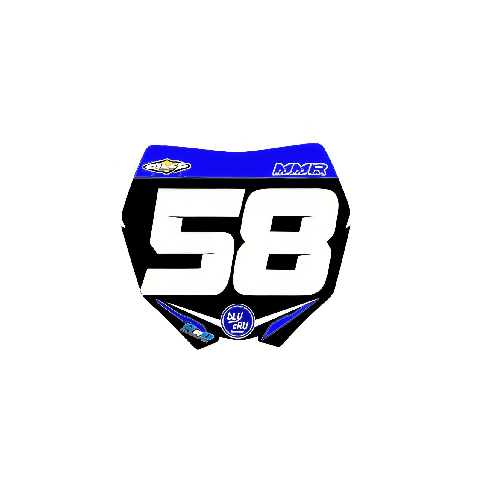

Motocross Number Plate Sticker Blue Black Waterproof Vinyl Decal For Dirt Bike Racing
