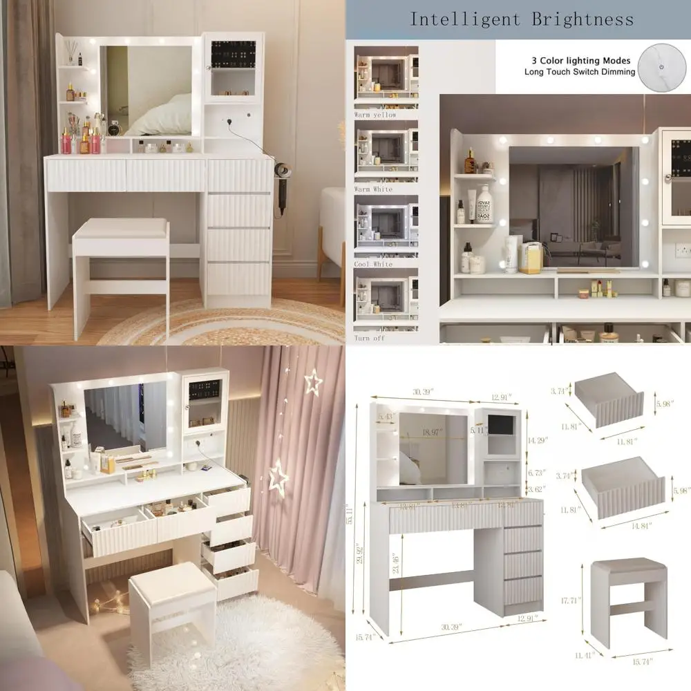 Ensemble de salle à manger 10 pièces pour patio extérieur, table de bar en bois d'acacia et 4 tabourets avec coussin amovible, ratt pe toutes saisons