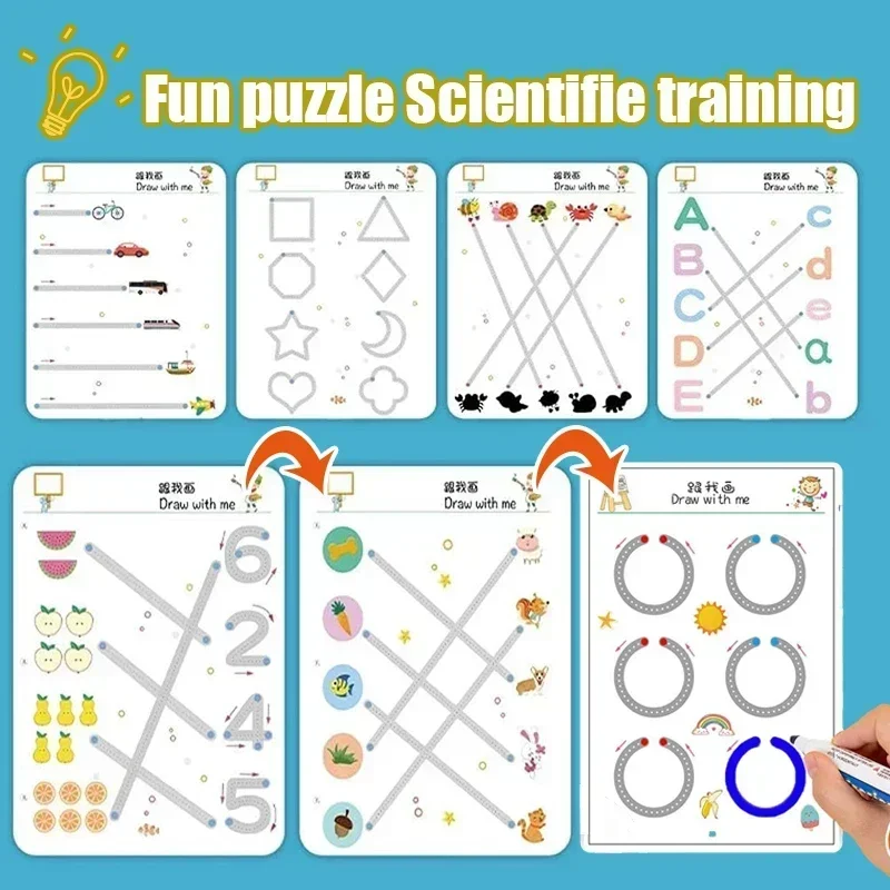 Kinder Montessori Zeichnung Spielzeug Stift Control Training Farbe Form Mathematik Spiel Spiel Set Kleinkind Lernen Aktivitäten Pädagogisches Spielzeug