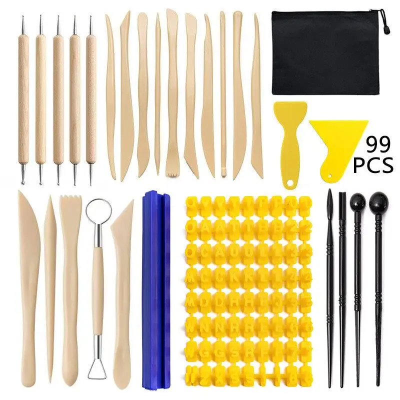 Pottery Clay Sculpting Tools Kit Ceramic Carving Tool Polymer Shaping DIY Supplies For Beginner Professionals Pottery Modeling