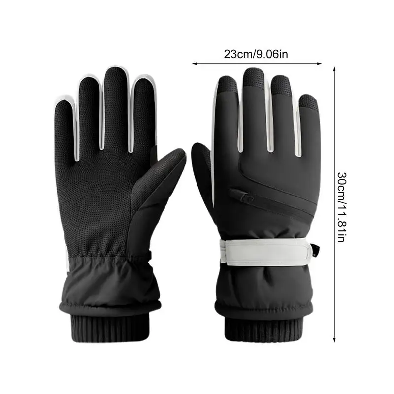 Guantes de nieve para hombres y mujeres, guantes de esquí impermeables, guantes cálidos de construcción térmica de cinco capas para invierno y exteriores