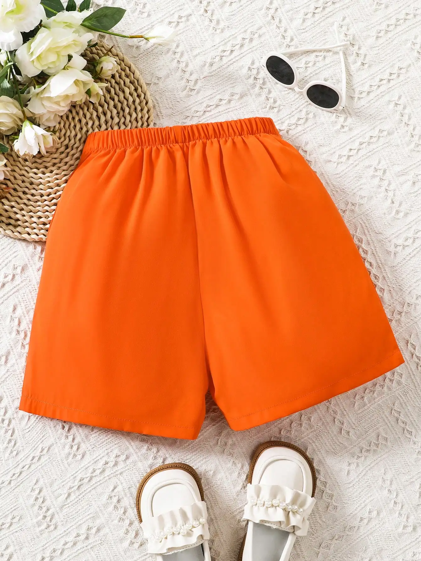 Summer Work Shorts For Girls, Simple High Waisted, Casual And Versatile, Loose And Slim Wide Leg Korean Version Of Girls\' Pants