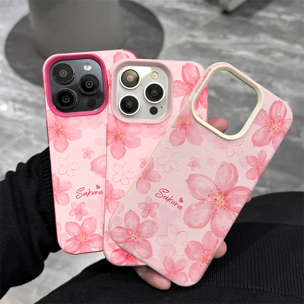 Kirschblüten-Sakura-Handyhülle für iPhone 17 16 15 14 13 12 Pro Max 16 15 14 Plus 17 16 15 14 Pro 17Air Silikon-Matt-Cover – Detail 4