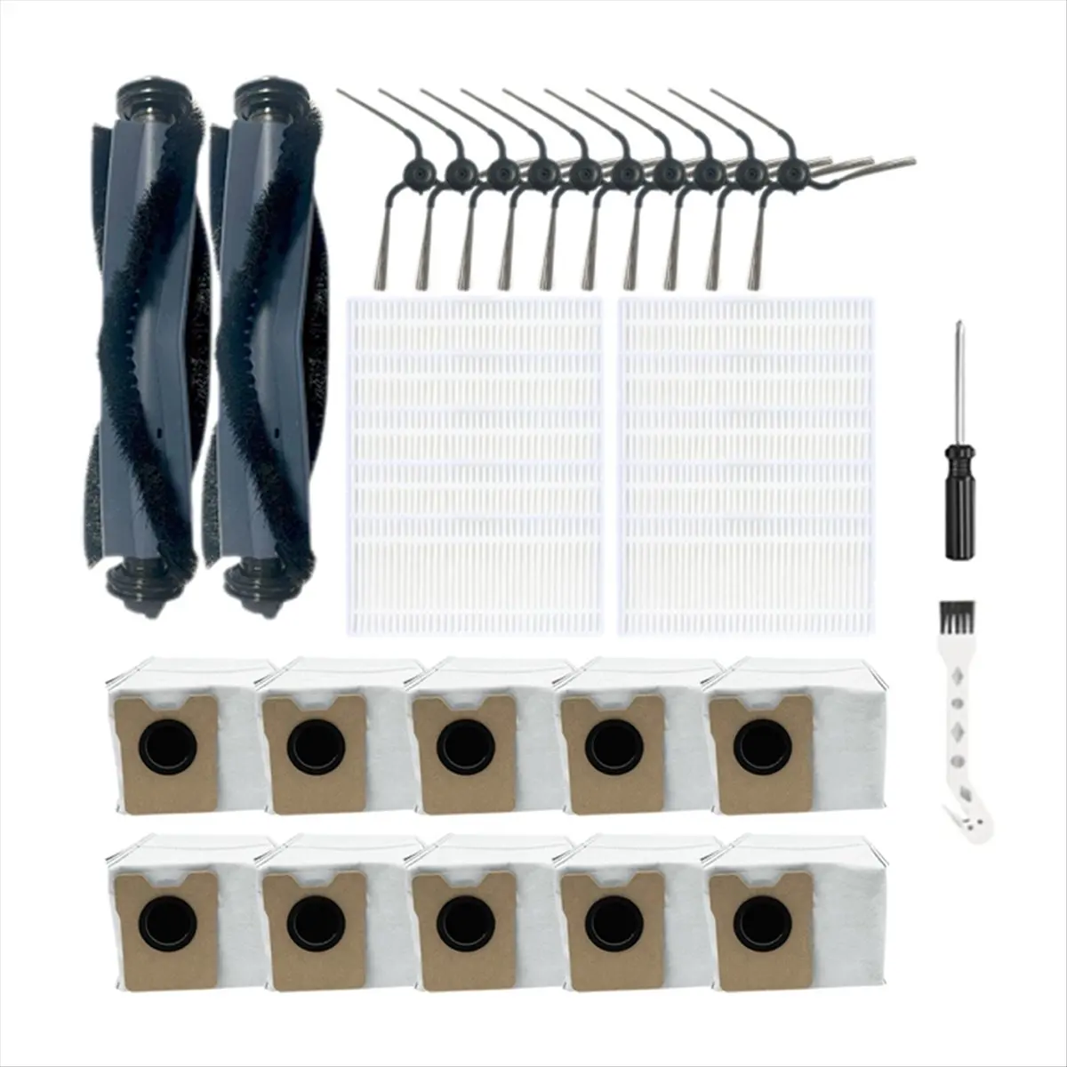 

For C10 Robot Vacuum Cleaner Parts Main Side Brush Hepa Filter Large Capacity Dust Bag Clean Brush Replacement Part [BWASCLIM]