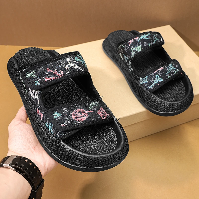 

Unisex Textured Strap Summer Slides Waterproof Non Slip Quick Dry Perfect for Bathroom Beach Pool Travel Daily Casual Slippers
