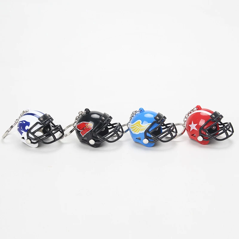 Creative Rugby Helmet Keychain Pendant American Football Souvenir Sports Jewelry Mini Helmet Car Key ring Bag Ornament Key Chain