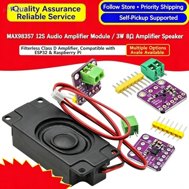 MAX98357 I2S Audio Amplifier Module, Filterless Class D Amplification, Compatible with ESP32