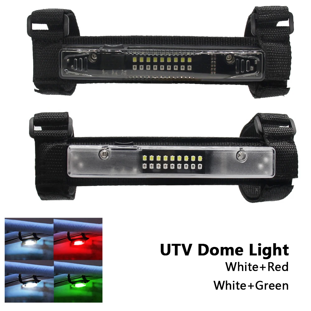 12V 18 Led UTV Dome Light Roll Bar Mount Dual Tone Dome Lamp Bumper Lights  Work Light for UTV ATV Golf