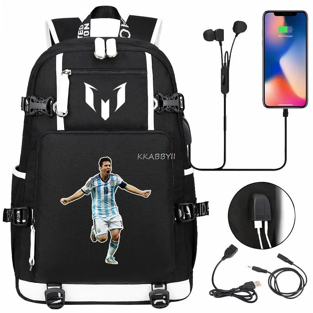 Messi Backpack Woman Men Canvas Camouflage School Bags Capacity Laptop Student Schoolbag Travel Unisex Laptop Mochilas