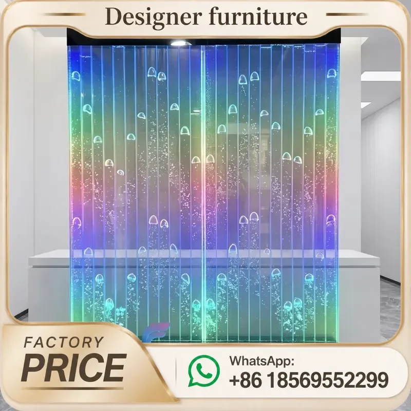 Digital Control Dancing Bubble Wall Custom Acrylic Water Feature Partition for Hotel Decor