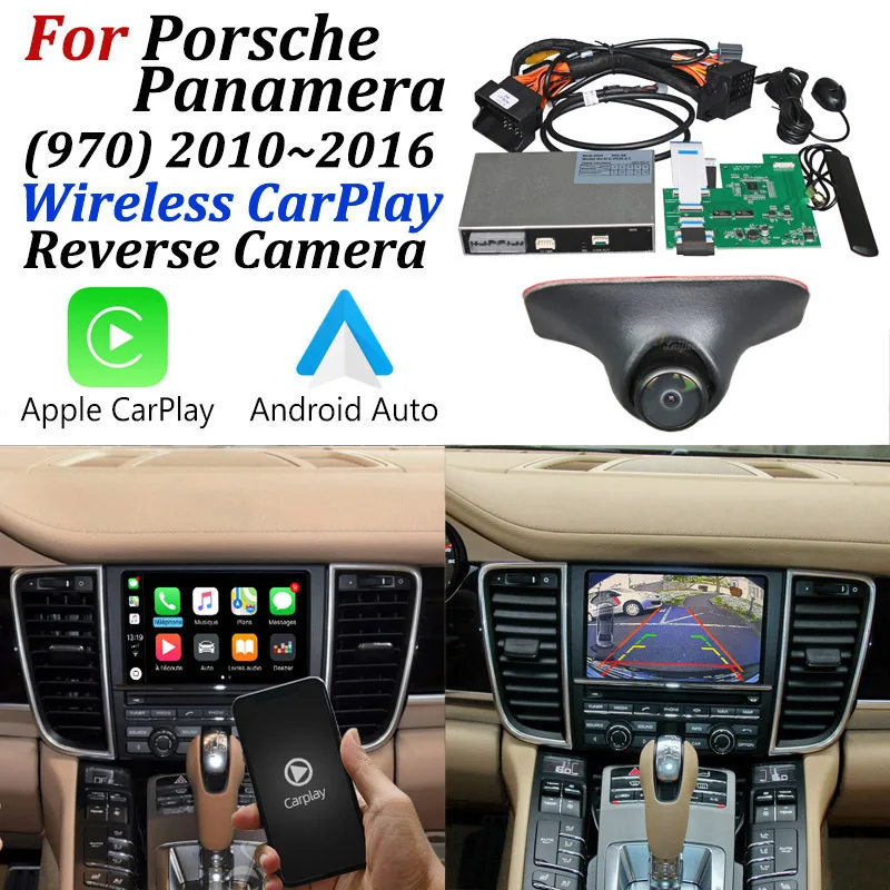 For Porsche Panamera 970 2010~2016 Wireless Apple CarPlay Car Play Android Auto Mirror Support HD Rearview Backup Parking Camera