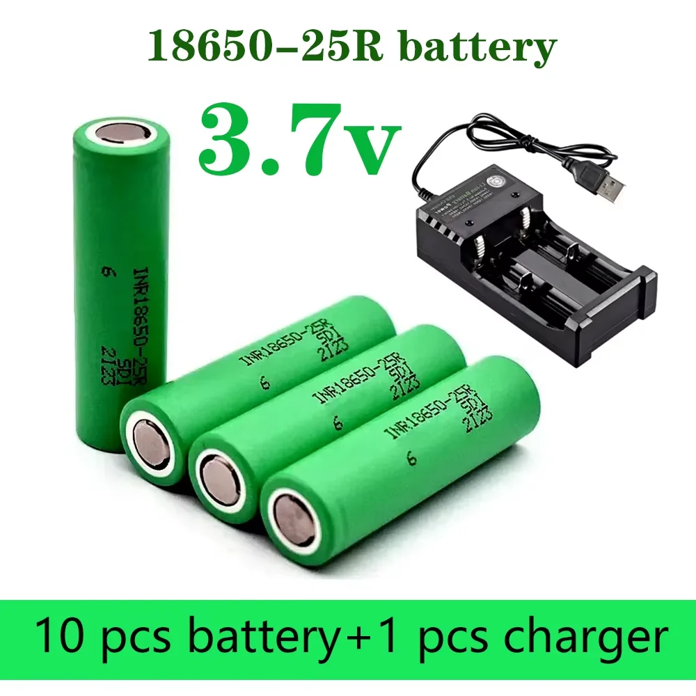 

100% Original INR18650 25R 1865 2500Mah 3,7 V 18650 Batterij Lithium-Oplaadbare Batterijen Hoge Stroom Ontlading 20A Power Cell