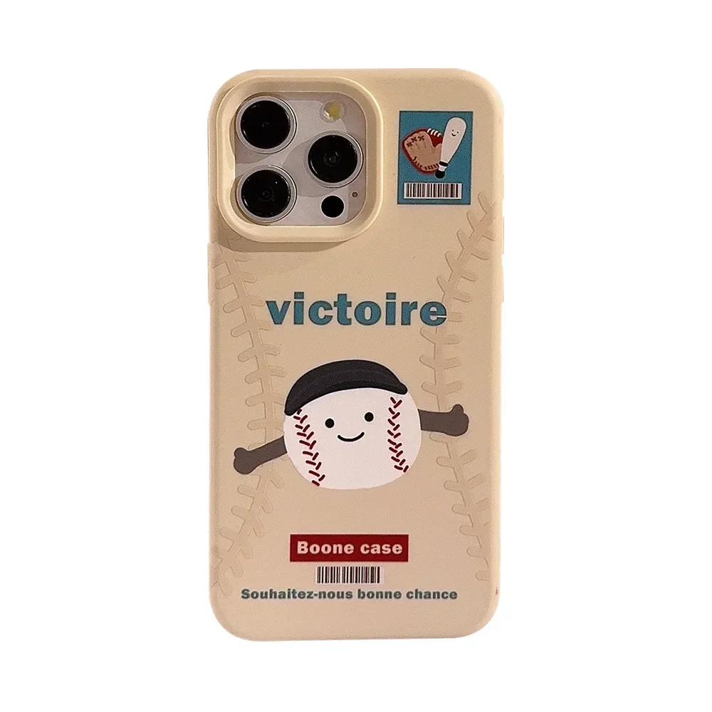 Funny baseball Tennis Sport doll art Phone Case For iPhone 16 15 14 13 12 11 Pro Max 16 Plus Case Cute Cartoon shockproof Cover image 6