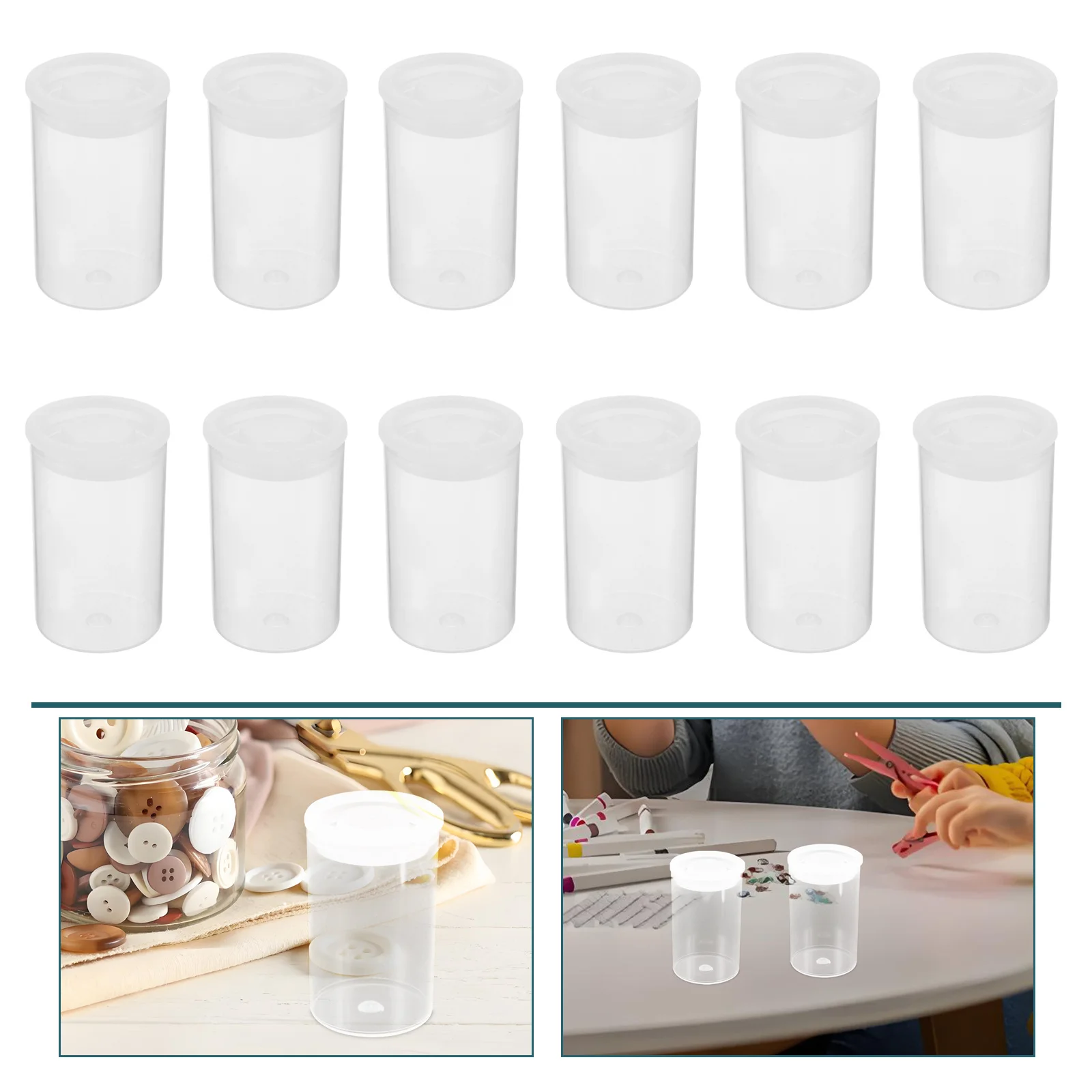 

100pcs Transparent Storage Jars Clear Small Plastic Bottles With Lids For Travel Toiletries Medicine Spice Jar Bead Holder
