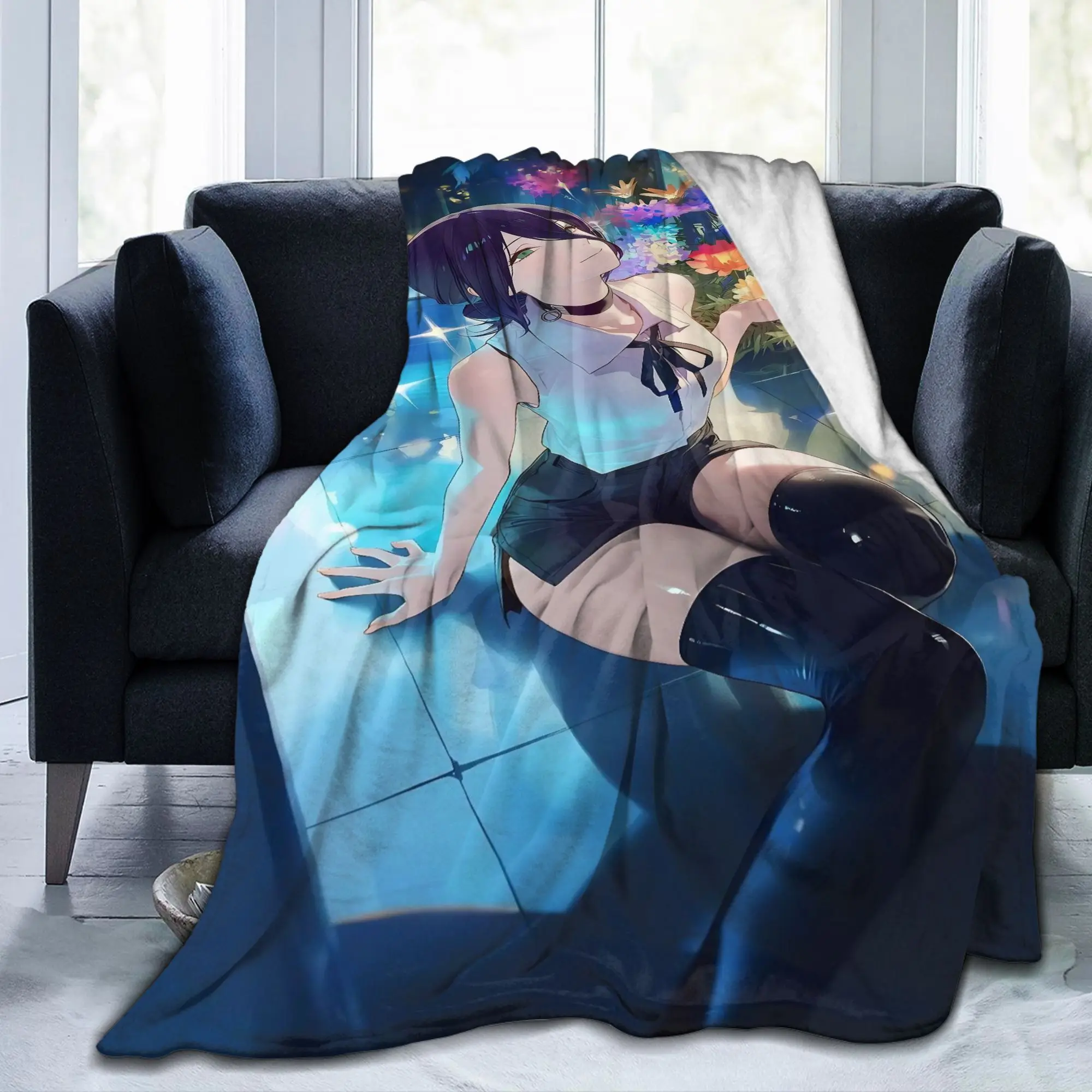 

Reze аниме девушка фланелевые одеяла C-Chainsaws забавные пледы для дома 200x150 см покрывала