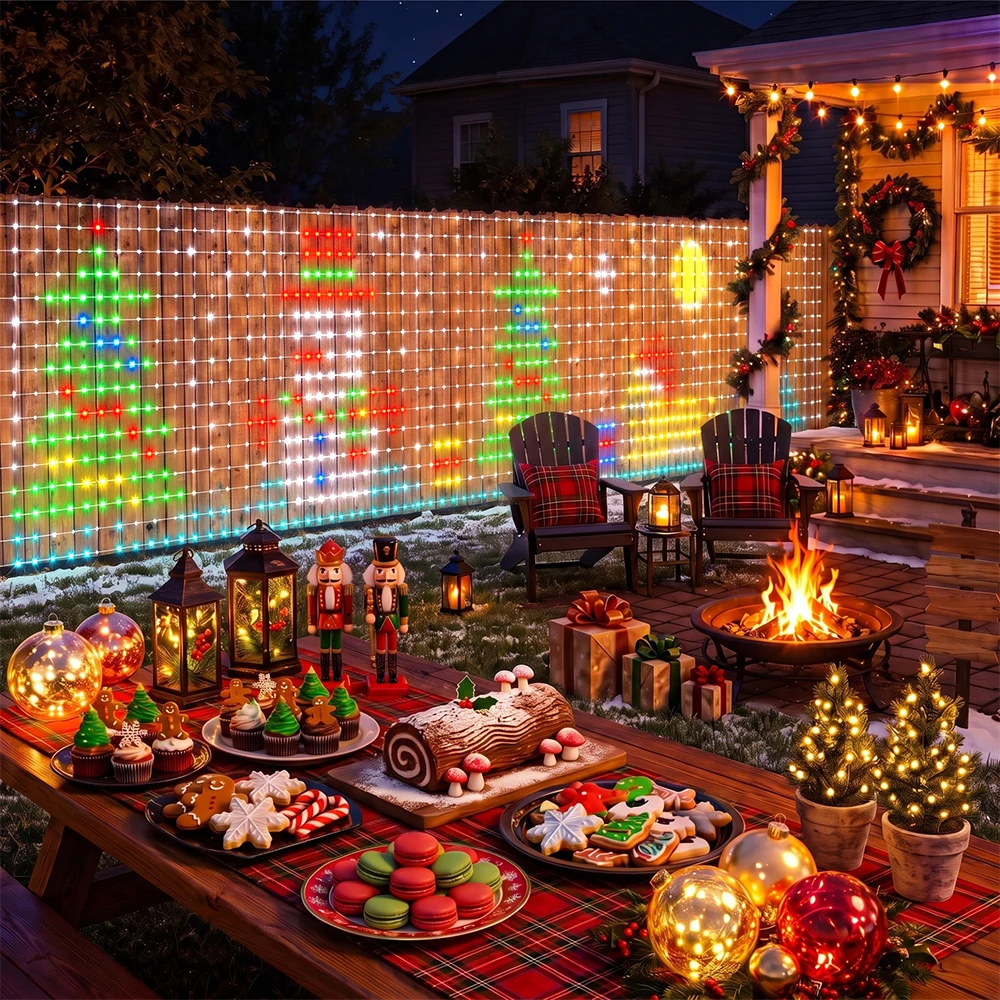 Smart Christmas Decorative Mesh Lights App Control DIY Patterns for Christmas and Halloween Garden Yard Decorative String Lights