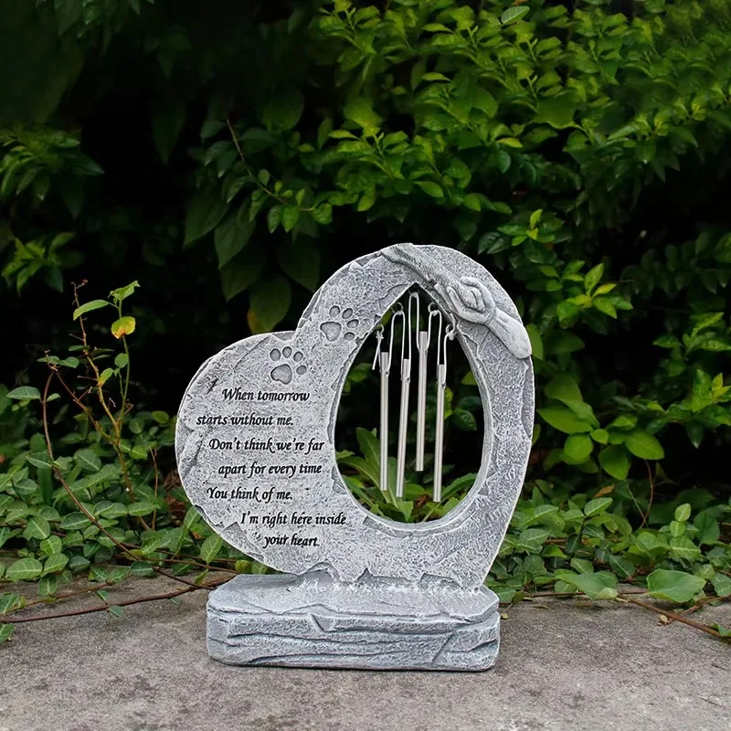 tomb stones Novel Wind Chime Tombstone Dog or Cat Memorial Stone Resin Sculpture Outdoor or Indoor Decoration