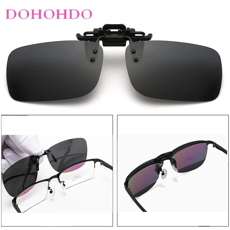 

Retro Design Night Vision Photochromic Polarized Sunglass Lenses Clip On Shades Outdoor Anti-Glare Drive Goggles Women Men UV400