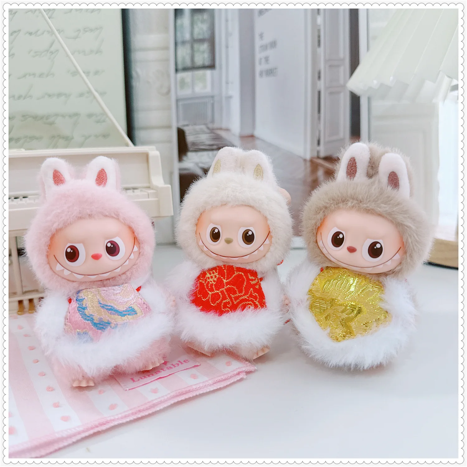 

Labubu 4th Generation 4.0 Doll Clothing Set New Year Belly Band And Headwear Labubu Doll Outfit For Holiday Party