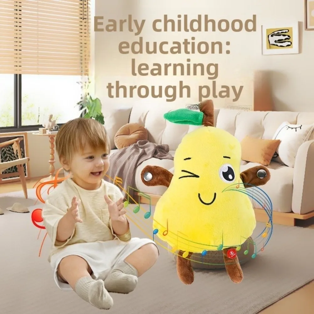 Giocattolo musicale interattivo Sensing Beat Giocattoli di peluche Frutta musicale Dooll Pera Peluche elettrico Peluche arancione