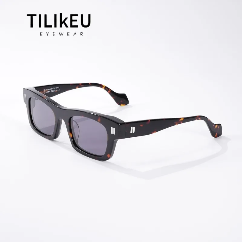 

Fashion Square Large Frame Acetate Vintage Sunglasses for Men Europe and American Trendy Hip Hop Travel Sunscreen UV Sunglasses