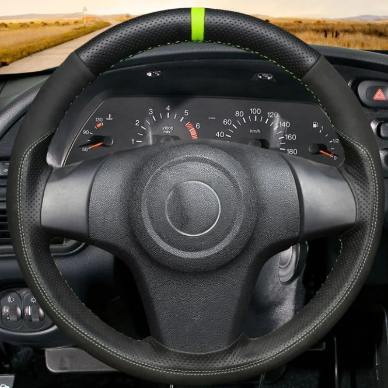 Hand Stitched Steering Wheel Cover for Opel Corsa (D) 2006-2015 (Without Bulges) DIY Car Interior Accessory