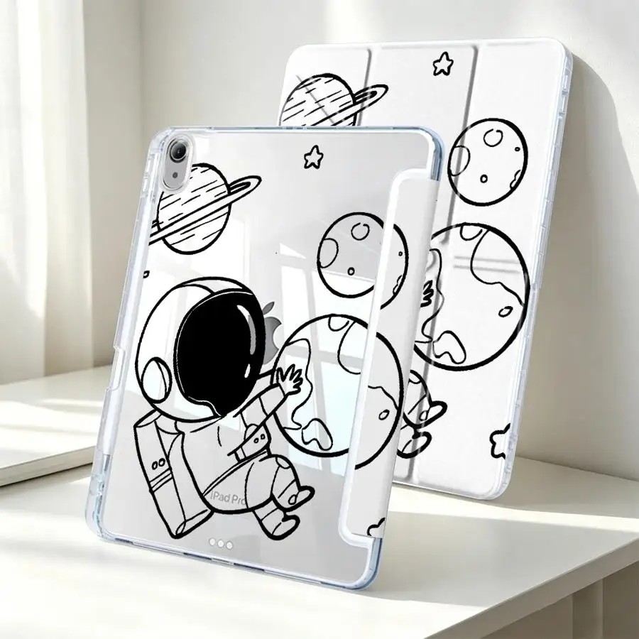 Space Explorer Tablet Case For Samsung Galaxy Tab S9 Plus A11 A9 Plus S10 Lite S8 S7 FE A8 With Pen Slot Cover