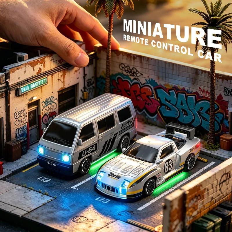 New 1/64 Mini Drift Car Desktop Series Remote Control 2.4g 4wd Racing Full Scale Rx7 Micro Card Van Gtr Boys Racing Toy - view 4